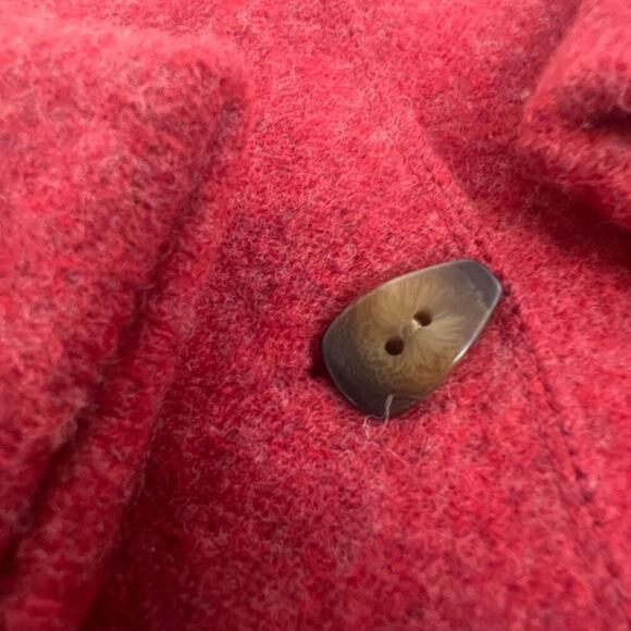 Austin Red Wool Button-Up Cardigan Jacket Lambs Wool Made Australia L - Picture 10 of 10